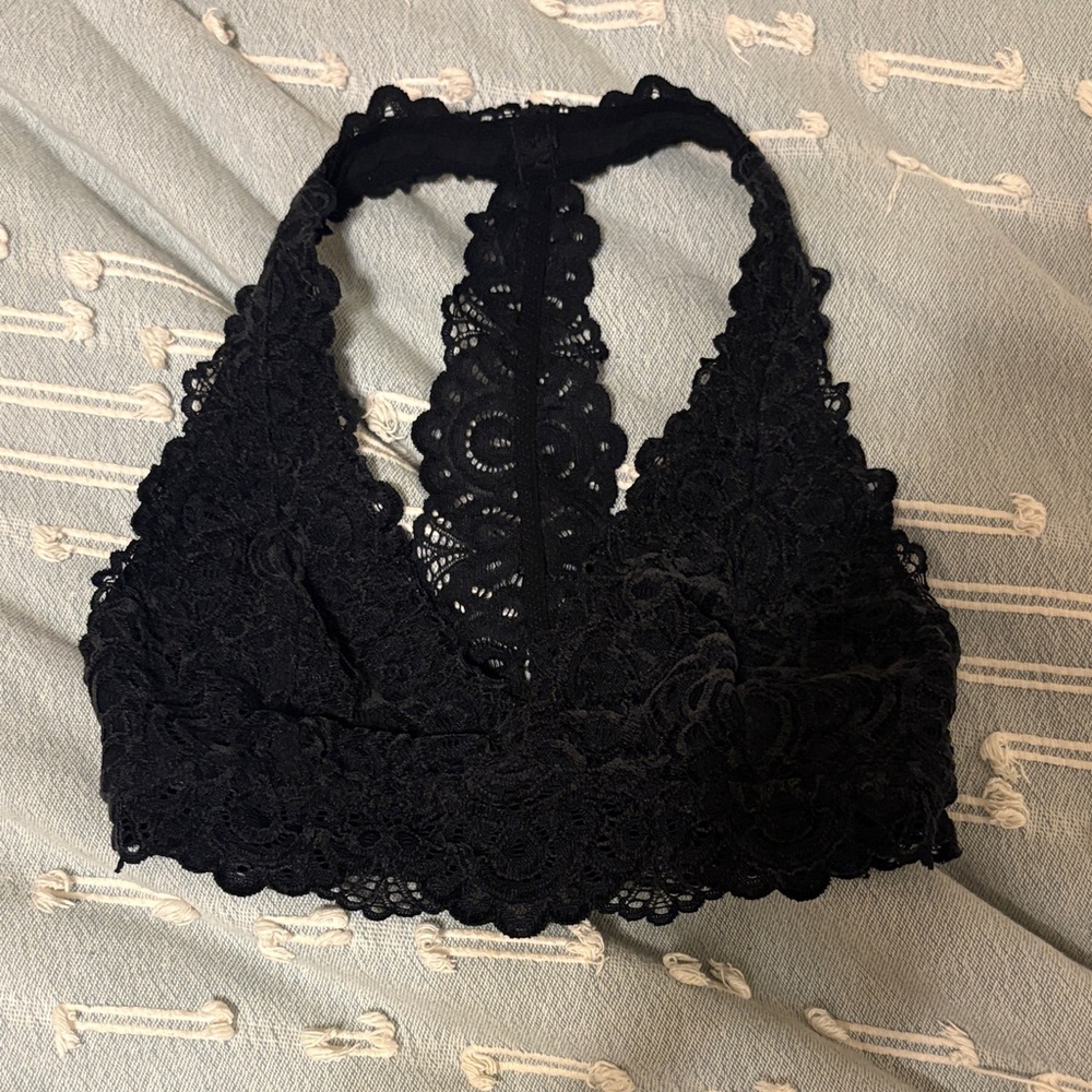 Black Lace & velvet Bralette